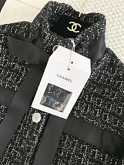 Colestore Chanel Jacket with belt Cashmere wool tweed  Black & White - 6