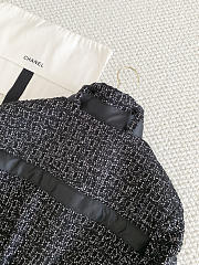 Colestore Chanel Jacket with belt Cashmere wool tweed  Black & White - 5