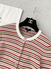 Colestore Chanel Long-Sleeved Top Cotton & Mixed Fibres  Pink, Red & Green - 3