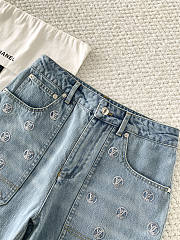 Colestore Louis Vuitton LV Ski Signature Sequin Slim-fit Jeans 1AIPPP - 4