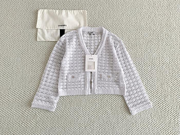 Colestore Chanel Cardigan Silk Creamy white