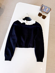 Colestore  Louis Vuitton Ruffle Collar Cardigan Black - 6