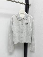 Colestore Chloé Fitted logo cardigan in a wool knit Grey - 1