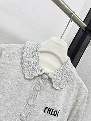 Colestore Chloé Fitted logo cardigan in a wool knit Grey - 6
