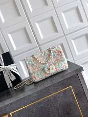 Colestore Chanel Multicolor Tweed Bag with Pearl Chain Strap 20cm - 1