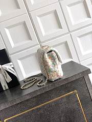Colestore Chanel Multicolor Tweed Bag with Pearl Chain Strap 20cm - 3