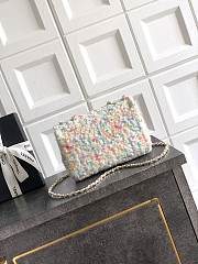 Colestore Chanel Multicolor Tweed Bag with Pearl Chain Strap 20cm - 4