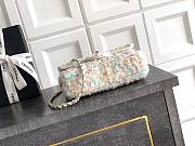 Colestore Chanel Multicolor Tweed Bag with Pearl Chain Strap 20cm - 2