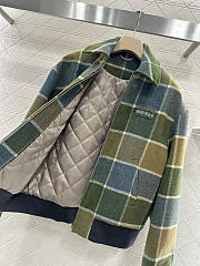 Colestore Miu Miu Camel/aviator Blue Checked Blouson Jacket - 2