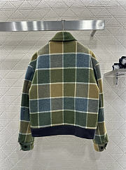 Colestore Miu Miu Camel/aviator Blue Checked Blouson Jacket - 4