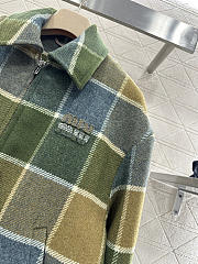 Colestore Miu Miu Camel/aviator Blue Checked Blouson Jacket - 3