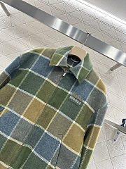 Colestore Miu Miu Camel/aviator Blue Checked Blouson Jacket - 6