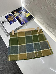 Colestore  Miu Miu Camel/aviator Blue Checked Miniskirt - 1