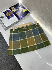 Colestore  Miu Miu Camel/aviator Blue Checked Miniskirt - 4
