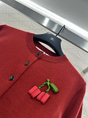 Colestore Valentino 3D Cherry Round-Neck Knit Cardigan - 6