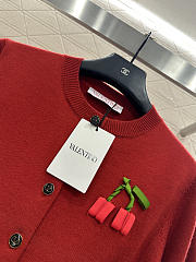 Colestore Valentino 3D Cherry Round-Neck Knit Cardigan - 5