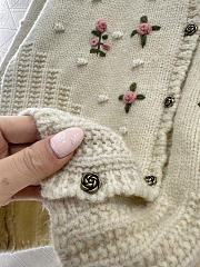 Colestore Valentino Floral Embroidered Round-Neck Knit Cardigan - 6