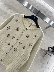 Colestore Valentino Floral Embroidered Round-Neck Knit Cardigan - 3