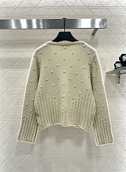 Colestore Valentino Floral Embroidered Round-Neck Knit Cardigan - 2