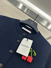	 Colestore Valentino 3D Cherry Round-Neck Knit Cardigan Navy - 6
