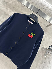 	 Colestore Valentino 3D Cherry Round-Neck Knit Cardigan Navy - 3