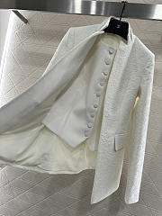 Colestore Dior Fitted Jacket with Removable Vest Ecru Millefiori Cotton and Silk with Provençal-Effect Quilting - 2