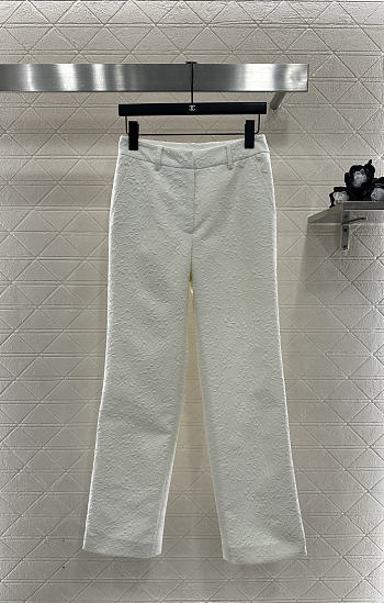 Colestore Dior Fitted Pants Ecru Millefiori Cotton and Silk with Provençal-Effect Quilting