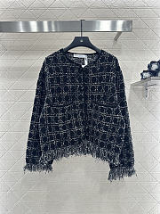 Colestore  Dior Macrocannage Regular-Fit Jacket Black and White Cotton-Blend Tweed Knit - 1