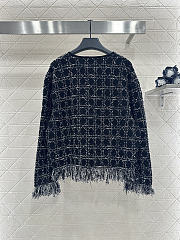 Colestore  Dior Macrocannage Regular-Fit Jacket Black and White Cotton-Blend Tweed Knit - 5