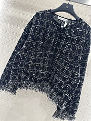 Colestore  Dior Macrocannage Regular-Fit Jacket Black and White Cotton-Blend Tweed Knit - 4
