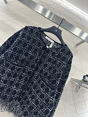 Colestore  Dior Macrocannage Regular-Fit Jacket Black and White Cotton-Blend Tweed Knit - 3