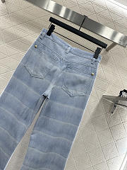 Colestore  Chanel Jeans Laminated Denim, Light blue & White - 6