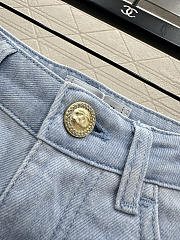 Colestore  Chanel Jeans Laminated Denim, Light blue & White - 4