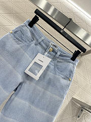 Colestore  Chanel Jeans Laminated Denim, Light blue & White - 3