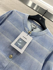 Colestore Chanel Jacket Laminated Denim  Light Blue & White - 6