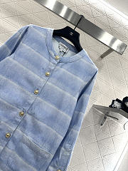 Colestore Chanel Jacket Laminated Denim  Light Blue & White - 4
