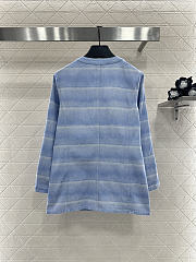 Colestore Chanel Jacket Laminated Denim  Light Blue & White - 3