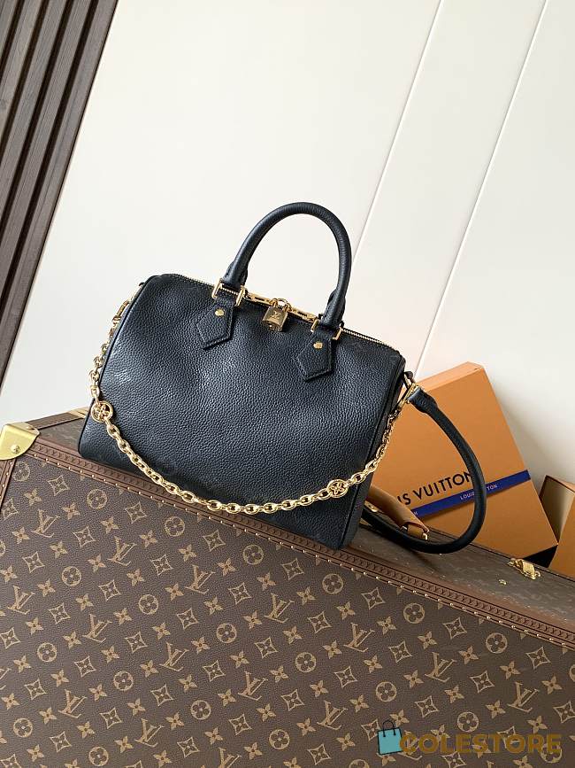 Colestore Louis Vuitton Speedy Bandoulière 25 Calfskin Leather in Black 25 x 13 x 18cm - 1
