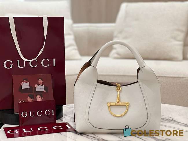 Colestore Gucci Softbit Small Shoulder Bag in White leather 21x27.5x6cm - 1