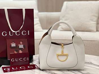 Colestore Gucci Softbit Small Shoulder Bag in White leather 21x27.5x6cm