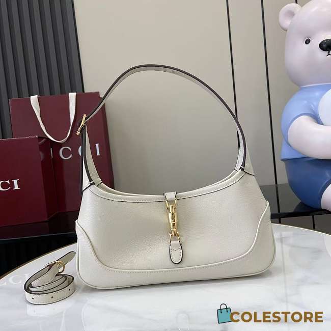 Colestore Gucci Jackie 1961 in White Natural Grain Leather 27x13x6cm - 1