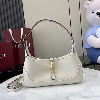 Colestore Gucci Jackie 1961 in White Natural Grain Leather 27x13x6cm