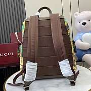 Colestore Gucci GG large backpack in green and yellow GG fabric 35x46x12cm - 3