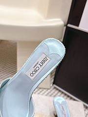 Colestore Jimmy Choo Bon Skye 70 Light Verde Suede Crystal Sandals - 2