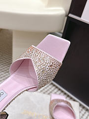 Colestore Jimmy Choo Bon Skye 70 Blush Satin Crystal Sandals - 4