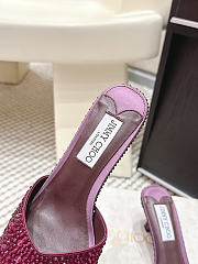 Colestore Jimmy Choo Bon Skye 70 Purple Suede Crystal Sandals - 6