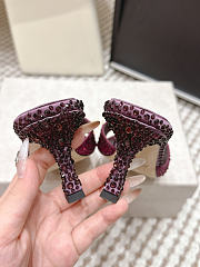 Colestore Jimmy Choo Bon Skye 70 Purple Suede Crystal Sandals - 5