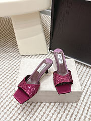Colestore Jimmy Choo Bon Skye 70 Purple Suede Crystal Sandals - 3