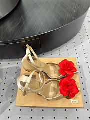 Colestore Christian Louboutin Bellarose Silk Pumps Beige - 5