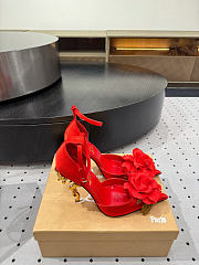 Colestore Christian Louboutin Bellarose Silk Pumps Red - 5